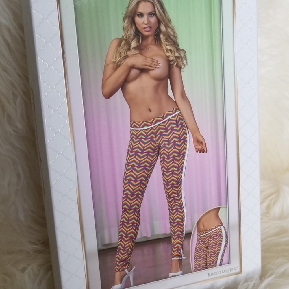 Exposed PRIDE Tuxedo Leggings S/M Curve Hugging